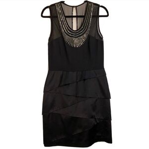 Nicole Miller NY Retro Glam Beaded Silk Cocktail Dress